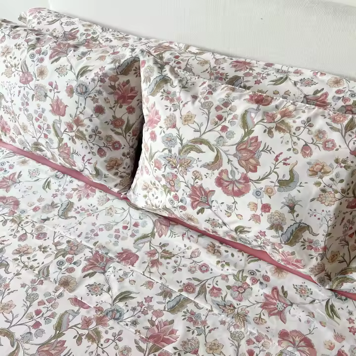 Juego de Sábanas Algodón Estampado Floral Burdeos Granate Cama 90/135/150 – Sábanas de Lujo para un Descanso Perfecto – Alo Home - 1