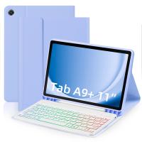 Funda De Teclado Para Samsung Galaxy Tab A9 plus A9+ 11 Pulgadas X210 X215 X216 Con Iluminación Retroiluminada Estilo Coreano Español Portugués Material De Cuero Protección Antichoque Y Anti-polvo - details 6