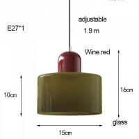 Colgante De Vidrio Moderno Nórdico Para Dormitorio Y Barra De Restaurante Luz Pendente Simples Atmosfera E27 Soporte De Montaje - details 10