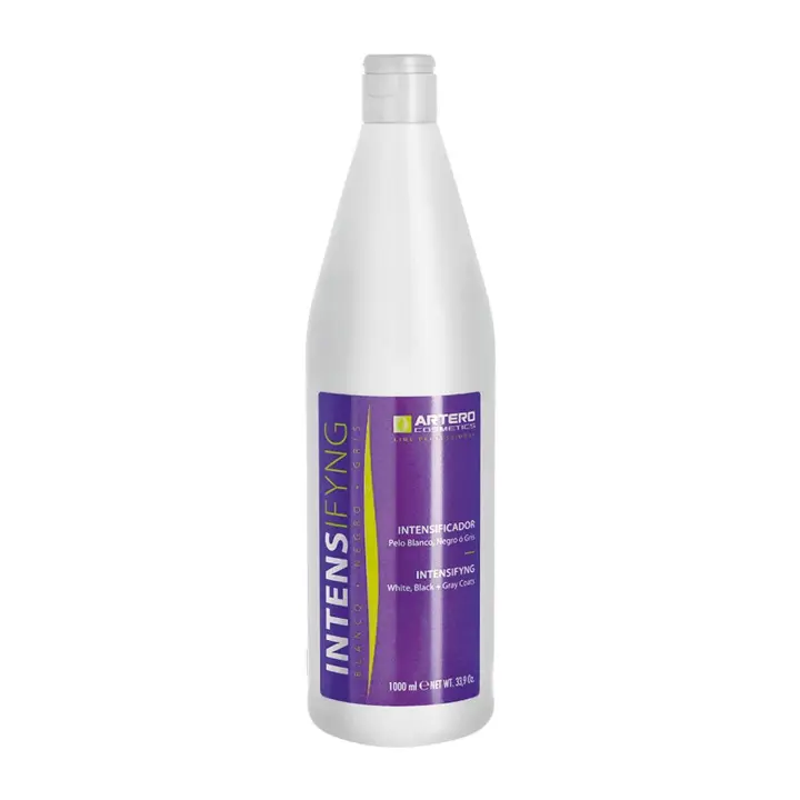 Artero Champú Intensifyng 1L - Potencia Colores Blanco Negro Gris - Elimina Tonalidades Amarillentas - Uso Profesional - 1