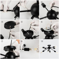 Modern Sputnik Ceilin Ganchillo Lámpara Colgante Satellite Iluminación Fuente De Luz Decorativa Para Sala De Estar Y Comedor Material De Hierro - details 32