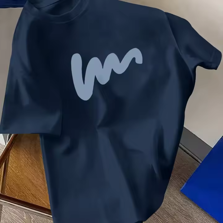 Camiseta De Verano Para Hombre 100% Algodón Cómoda Casual Suelta Oversized Con Patrón Creativo Deportiva Cuello Redondo Manga Corta Top Transpirable Ligera De Secado Rápido Protección Solar Estirable Sostenible - 1