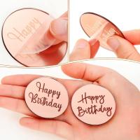20pcs Discos De Tarta De Acrílico Toppers De Cupcake Espejo Redondos Engraved Para Cumpleaños Adornos De Pasteles - details 0