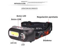 Lámpara Frontal LED Mini Super Brillante Recargable USB Fuente De Luz Doble Para Camping Caza Exteriores Batería 18650 Incluida - details 4
