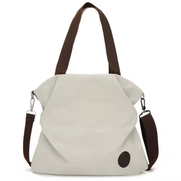 Bolso de mano informal europeo y americano para mujer, bandolera de hombro portátil de lona Simple, bolso cruzado de gran capacidad - 1