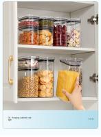 Juego De 4 Botellas Selladas De Gran Capacidad Para Almacenamiento De Cereales Transparente Plástico Resistente Al Humo En La Cocina - details 11