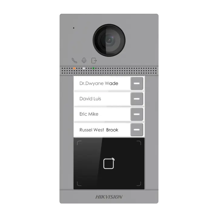 Videoportero IP WiFi 4 apartamentos - Cámara 2 Mpx | Audio bidireccional - Apertura con tarjeta MF | 2 relés - App móvil con o sin monitor - Apto para exterior IP65 | IK08 - Montaje en superficie | PoE - 1