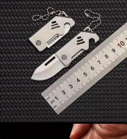 Cuchillo Plegable Mini 2024 Acero Inoxidable D2 Portátil Con Cadena De Llave Para Abrir Cajas Hoja Larga 3.6 Pulgadas Sin Bloqueo - details 5