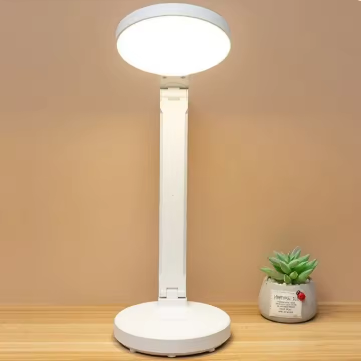Luz De Escritorio LED Con Ventilador Y Reloj Cargador USB Luz De Lectura Con Protección Ocular Plegable Luz Nocturna Para Escritorio - 1