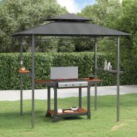 vidaXL Cenador barbacoa estante lateral acero antracita 240x150x243 cm - details 0