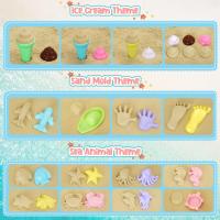 Juego De Juguetes De Playa Para Niños Y Niñas 20 Piezas Cesta De Malla Con Bote Y Cuchara De Arena Molde De Hielo Set De Juguetes De Arena Collapsible Para Viajes - details 2
