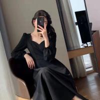 Vestido Largo Elegante De Mujer Con Manga Puff Elegante Vestimenta Para Bodas Y Noches Viejas Moda Cintura Alta Ajustada Para Fiestas De Noche - details 7
