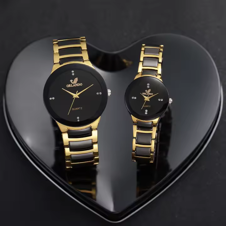 Reloj De Pulsera De Acero Inoxidable Para Parejas Reloj De Cuarzo Para Mujer Reloj De Negocios Para Hombre Moda Casual Sin Dial - 1