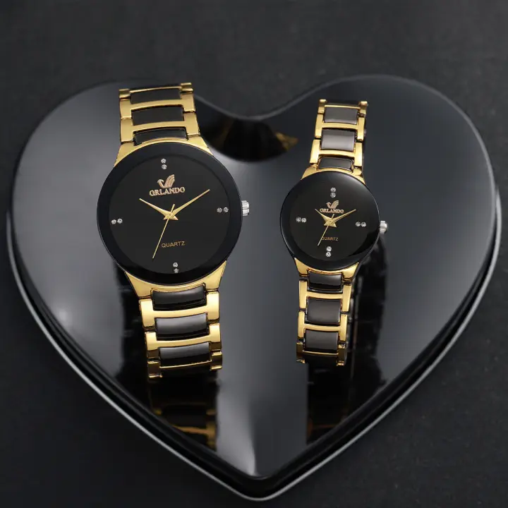 Reloj De Pulsera De Acero Inoxidable Para Parejas Reloj De Cuarzo Para Mujer Reloj De Negocios Para Hombre Moda Casual Sin Dial - 1