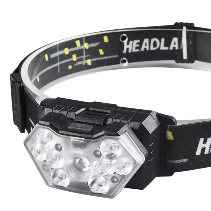 Lámpara Frontal LED De 9 Luces Recargable USB Con Sensor De Movimiento Luz Portátil Para Pesca Camping Y Actividades Al Aire Libre - 1