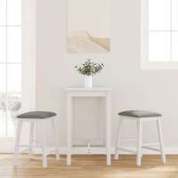 vidaXL Sillas de bar con cojines 2 uds madera maciza marrón caucho en color Marrón y claro/blanco y natural/Blanco y marrón y más | cómodas modernas ergonómicas para comedor cocina salón hogar - details 6