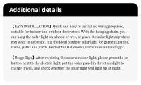 Lámpara Solar Exterior Ortiny Mejorada Luces Decorativas Exteriores Impermeables Lámparas Colgantes Para Jardín Metal Tema FÁYRI - details 9