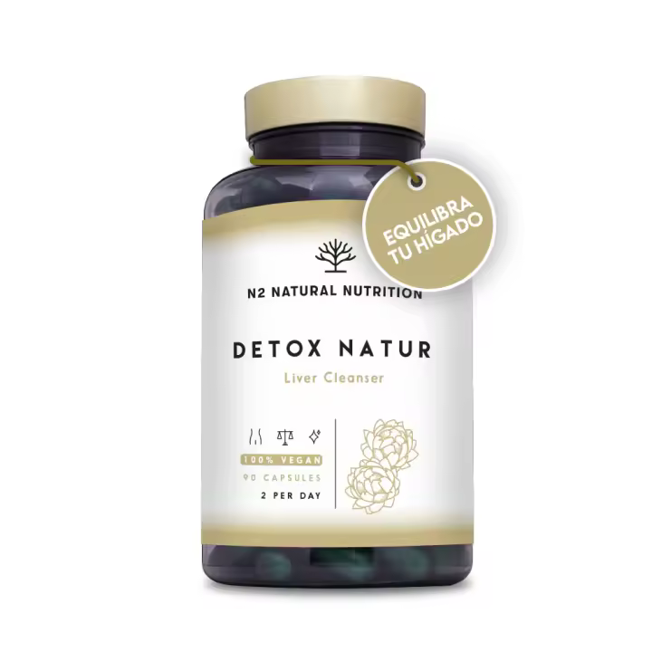 Cardo Mariano con Alcachofa Vitamina B (B6, B2, B1), bardana y selenio.  Detox depurativo, Antioxidante, retencion de liquidos. 90 Cápsulas. Vegano. N2 Natural Nutrition - 1