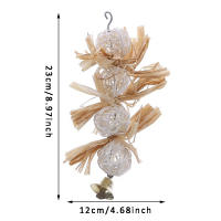Bola De Takraw De Loofah Juguete Para Pájaros Adecuado Para Periquitos Cacatúas Africanos Greys Budgies Macaws Lovebirds Juguete Anti-Mordedura Para Jaula De Pájaros - details 0