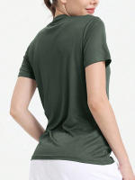 Camiseta Deportiva Para Mujer De Color Sólido Ultraligera Y Secado Rápido Transpirable Ligera Para Correr Y Gimnasio - details 10