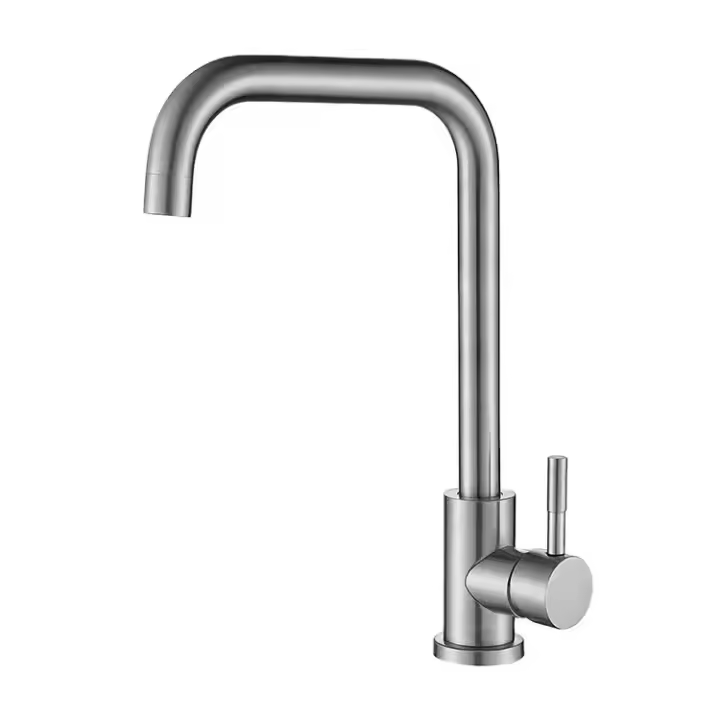BIT Grifo de cocina cepillado 2 opciones de caño giratorio 360° Fregadero ecológico Latón Acero inoxidable mixto - 1