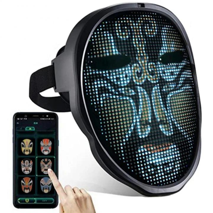 Retoo Máscara LED De Purge Con Luz Azul, Disfraz De Halloween Y Carnaval Con Control, Máscara Iluminada De Neón Para Hombres, Mujeres Y Niños, Ajustable Y Segura