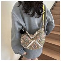 Bolso De Hombro Grande Para Mujer En Lona Estilo Nacional Bolsa De Mano Universitaria Bolsa De Mancuerna Bolsa De Underarm - details 14