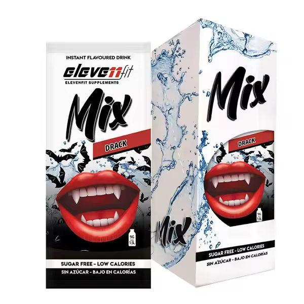 Eleven Fit Mix Instantáneo, Caja de 12 Sobres Sabor Drack - Prepara 1.5L de Bebida Saludable - Sin Azúcar, Baja en Calorías y Carbohidratos - Ideal para Agua/Leche, Cocinar y Preparar Postres - Mejora tu Dieta - Apto para Adultos y Niños - 1