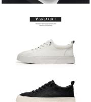 Zapatillas Blancas Para Hombre 2024 Moda Primavera Casual Con Cordones Punta Redonda Planas Zapatos Deportivos Ajuste Talla Normal - details 3