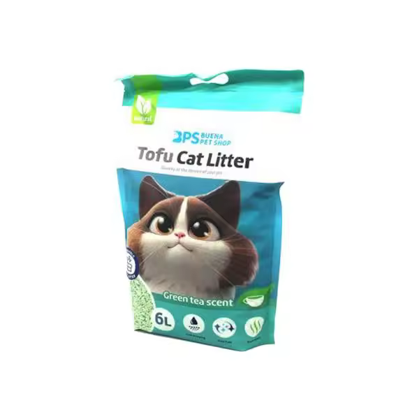 UD - Arena Aglomerante de Tofu para Gatos sin Polvo 6L | Control de Olores | Desechable en Inodoro |TE VERDE - 1