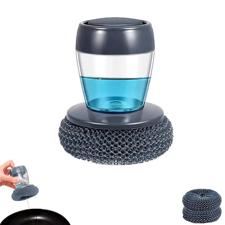 Dispensador de Jabón para Cocina. Estropajo de Fregado y Limpieza de Utensilios. Material antiadherente para mascotas - 1