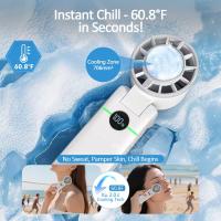 USB recargable turbo ventilador de mano - 3 velocidades, 4000mAh, mini, silencioso, utilizado para viajar, oficina, mini al aire libre conveniente para llevar, negro púrpura. - details 1