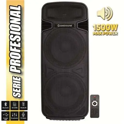 Coolsound Pro 500 Altavoz Autoamplificado Bluetooth 1500W 2x15” - USB, SD, Entrada Mic - 1