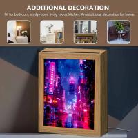 Marco De Fotos De Pintura Lumínica Hermosa Ciudad De Hong Kong Lámpara De Noche Para Decoración De Hogar Y Mesa Del Cama Regalo Para Amigos - details 5
