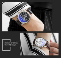Reloj De Pulsera De Cuero Para Hombre YAZOLE Lujo Deportivo Militar Luminoso Quart Caso De Aleación Resistente Al Agua - details 1