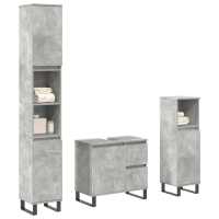 vidaXL Set muebles de baño 2 piezas madera contrachapada gris hormigón - details 0