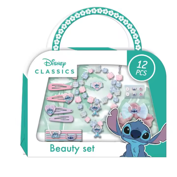 Accesorios de Belleza Stitch (12 piezas)28.0 X 21.6 X 3.8 Cm (Cerdá 2500002948) - 1