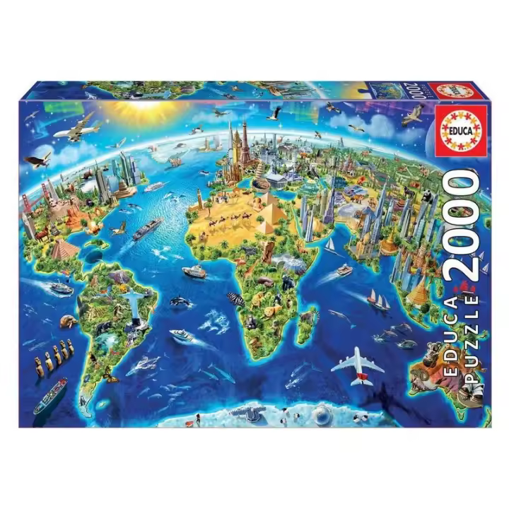 Puzzle 2000 piezas de símbolos del mundo de Educa Borras 17129 - 1