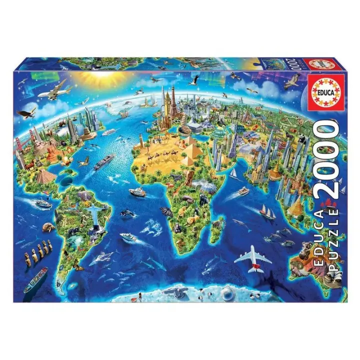 Puzzle 2000 piezas de símbolos del mundo de Educa Borras 17129 - 1