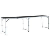 vidaXL Mesa de Camping Plegable Aluminio 240x60 cm Senderismo Terraza Jardín Color Marrón,  Gris, y mas - details 1