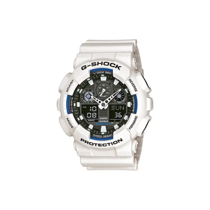 Reloj G-shock Blanco Resistencia Correa Resina Ga-100b-7aer - 1