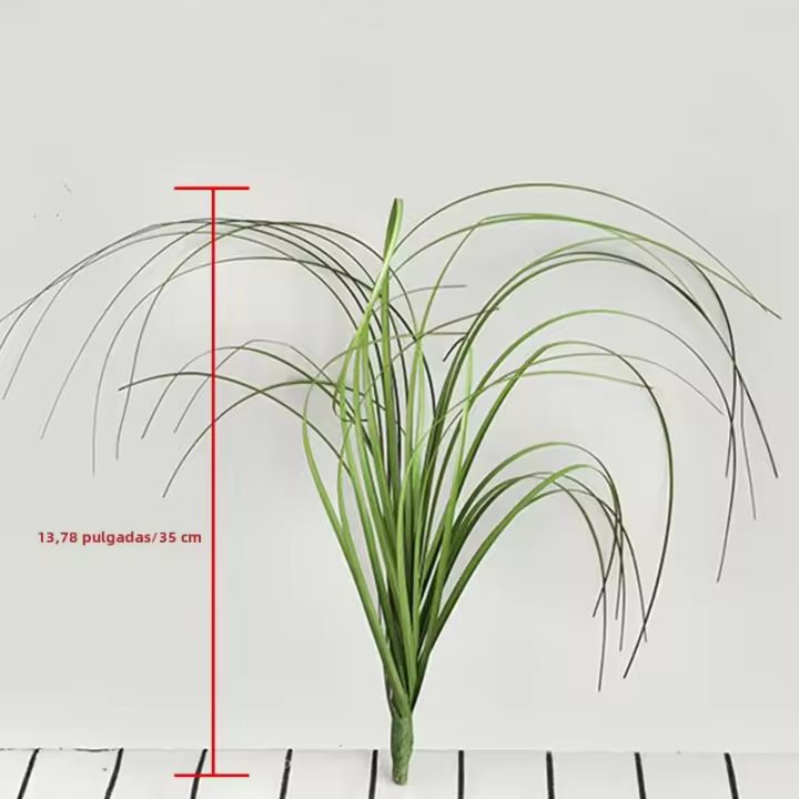 1PC Decoración De Plantas Verdes Falsas Para Escena De Boda Caudal De Perro Con Paja De Ajo Y Cattail Adorno De Interior Para Mesa - 1