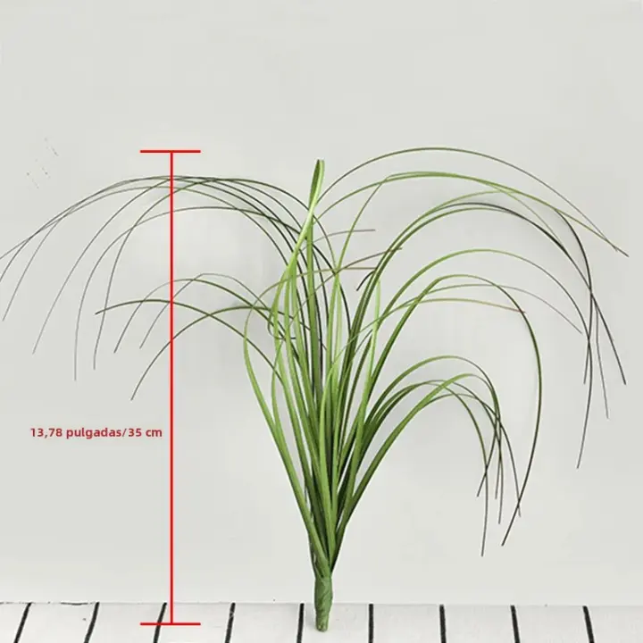 1PC Decoración De Plantas Verdes Falsas Para Escena De Boda Caudal De Perro Con Paja De Ajo Y Cattail Adorno De Interior Para Mesa - 1