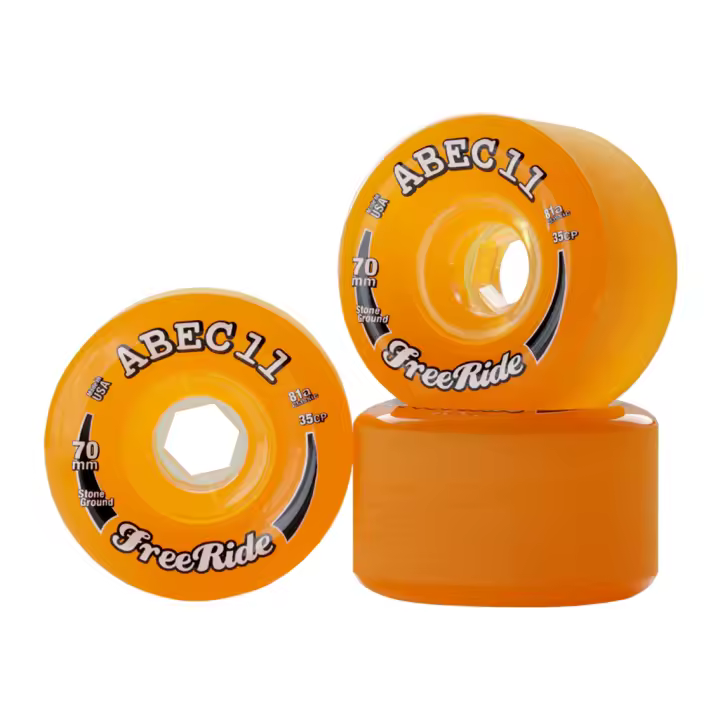 Longboard ruedas wheels Abec 11 Freeride 70mm 81a orange (set 4) - 1