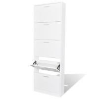 vidaXL Zapatero de Madera 5 Compartimentos Mueble Almacenaje de Zapato Color Marrón roble,  Blanco,  Roble - details 0