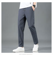Pantalones Casuales Para Hombre Verano Estilo Coreano Ajustados Versátiles Deportivos Seda Helada Color Sólido Moda Casual - details 8