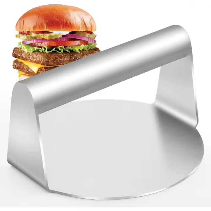 Prensa para hamburguesas, trituradora de hamburguesas Redonda de Maple inoxidable, Prensa profesional para hamburguesas - 1