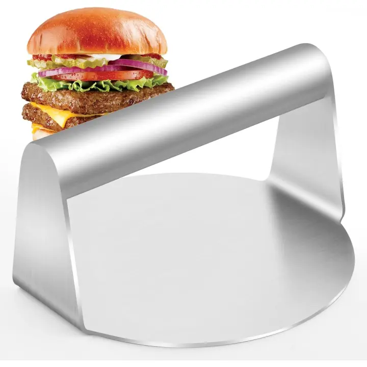 Prensa para hamburguesas, trituradora de hamburguesas Redonda de Maple inoxidable, Prensa profesional para hamburguesas - 1