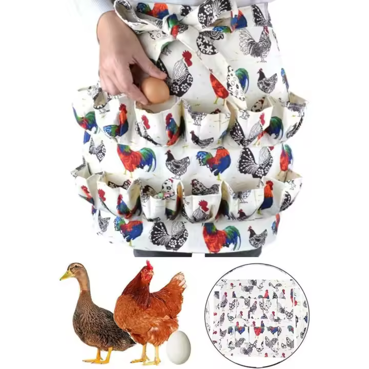 Delantal de recolección de huevos, Delantal de granja, Regalo portador de huevos para amantes de las gallinas, patos, gansos, cocina, ropa de trabajo - 1