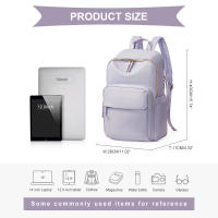 Mochila Estilosa Para Mujeres Y Niñas Con Bolso Integrado Mochila De Viaje Para Estudiantes De Universidad Y Escuela Con Capa De Computadora Mochila Durable De Nylon - details 1